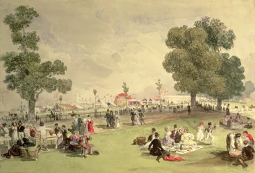 Hyde Park, vista de la Feria de Coronación, 28 de junio de 1838